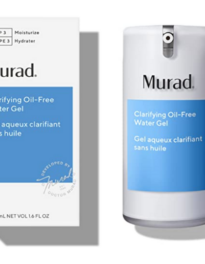 A product and packaging image of Dr Murad Clarifying Oil-Free Water Gel Moisturizer on a white background