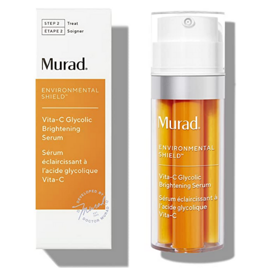 A product and packaging image of Dr Murad Vita-C Glycolic Brightening Serum on a white background