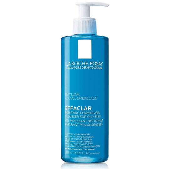 A product image of La Roche Posay Effaclar Purifying Foaming Gel Cleanser (400ml) on a white background