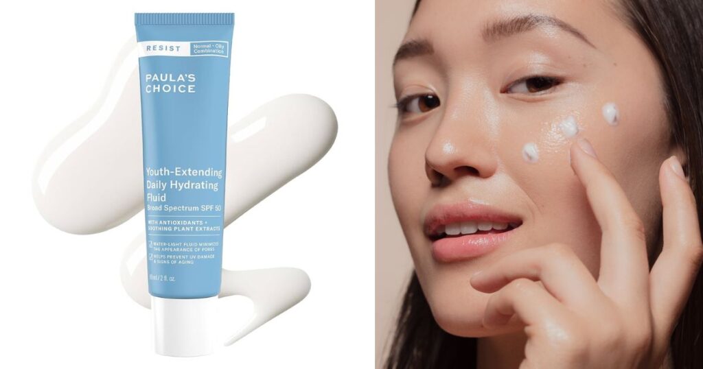 Korean skincare for glass skin: Paula’s Choice Resist Youth‑Extending Daily Hydrating Fluid SPF 50